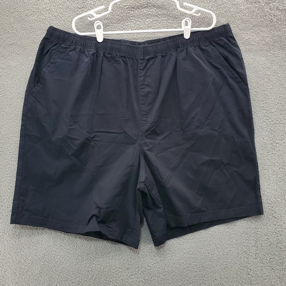 King Size Mens Casual Shorts Size 3XL Big Pockets Elastic Waist Pull On Black